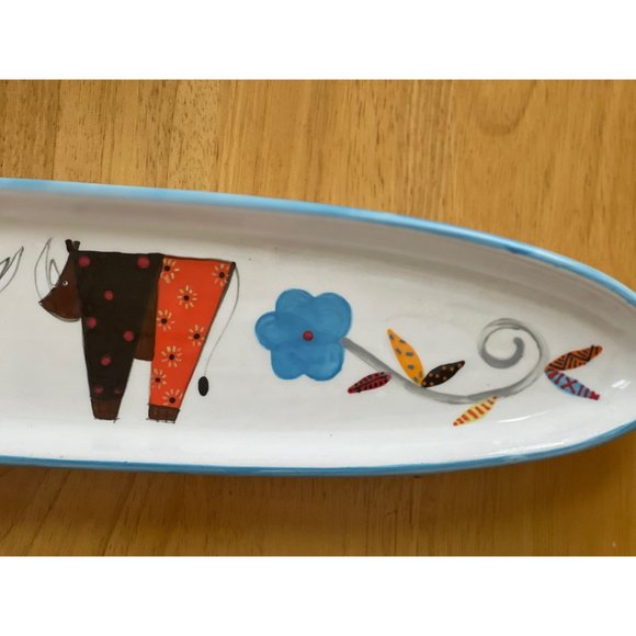 Oval French Platter Hand painted in Africa Elsona - Picture 6 of 7